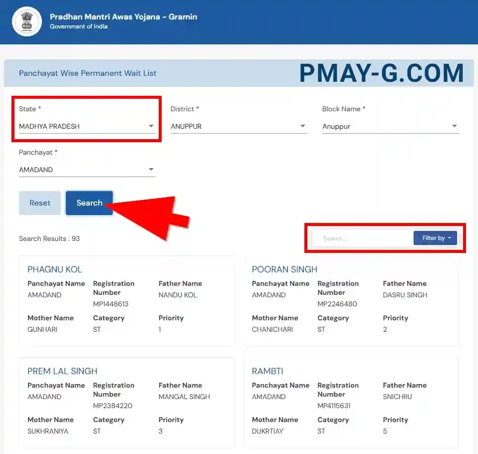 Madhya Pradesh PMAY-G Permanent Waiting List 2025-26