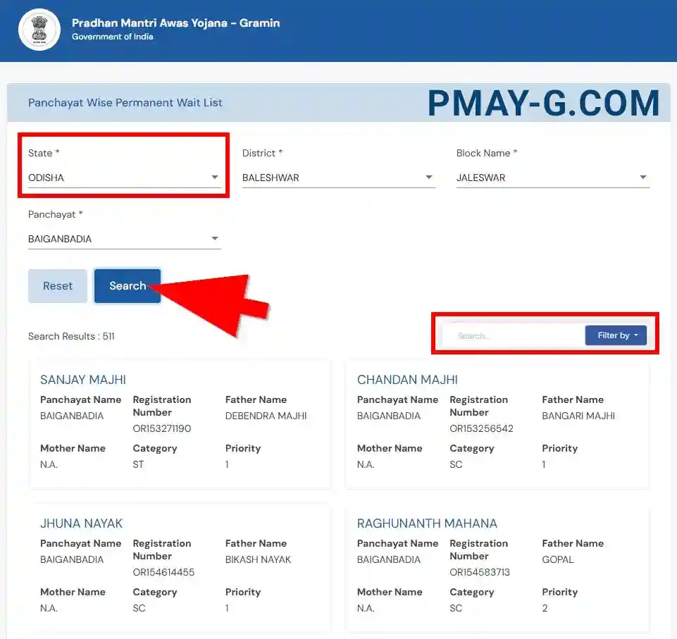 Odisha PMAY-G Permanent Waiting List 2025-26
